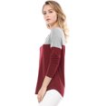 thumbnail image 4 of Unique Bargains T-Shirt Décontracté à Manches Longues et Col en V Fendu pour Femmes, 4 of 4