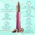 thumbnail image 2 of iMusthav 2 in 1 Eyebrow & Facial Hair Remover for Women Flawless Painless Electric Razor Trimmer Shaver 18K Gold-Plated, Rechargeable, 360° LED, 2 of 8
