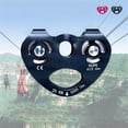 thumbnail image 3 of Zip Line Trolley Double Pulleys Hanging Compact Size Professional Device Caving Tool Rope Fixator 25KN Tandem Wheels Climbing Pulley for Outdoor Use Black, 3 of 9