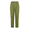 thumbnail image 4 of AherBiu Cargo Pants For Men Drawstring Elastic Waisted Straight Leg Swaetpants With Multi Pockets Casual Athletic Workout Trousers, 4 of 9
