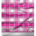 thumbnail image 1 of Soimoi Satin Silk Fabric Gingham Check Printed Fabric 1 Yard 42 Inch Wide, 1 of 3
