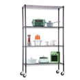 thumbnail image 1 of 4-Tier Adjustable Nsf-Certified Metal Shelf 36L X 14W X 62H Wire Shelving Unit Storage With Wheel For Small Places Restaurant Garage Pantry Kitchen Garage Rack Black, 1 of 7