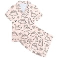 thumbnail image 2 of Sunnyoo Big Girls DIY Hand Painted Pajamas Cute Cartoon Dinosaur Print Coloring Homewear, 2 of 4