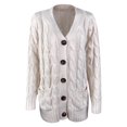 thumbnail image 4 of Pisexur Womens Cardigan Sweaters Kimono Open Front Long Sleeve Cardigans Oversized Slouchy Shawl Wrap Chunky Cable Knit Sweater Coats, 4 of 7