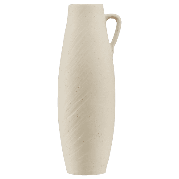 Bouclair White Ceramic Floor Vase With Handle