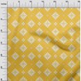 thumbnail image 2 of oneOone Georgette Viscose Yellow Fabric Floral & Tiles Moroccan Craft Projects Decor Fabric Printed By The Yard 42 Inch Wide, 2 of 4