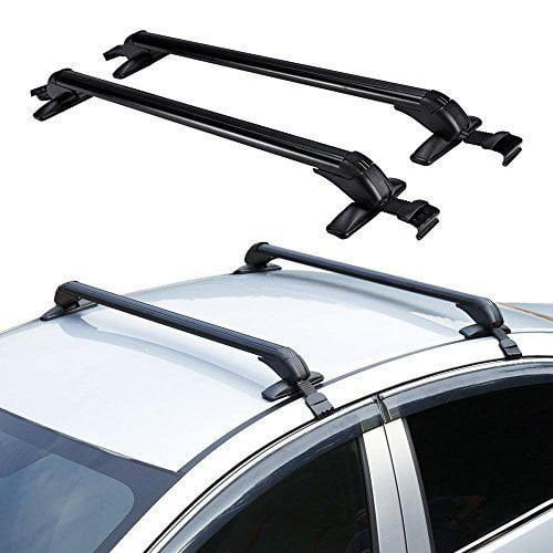 Eapmic 2Pcs1M Aluminum Car Top Roof Rack Cross Bar Luggage Carrier Adjustable Window Frame Lockable Anti-Theft Design