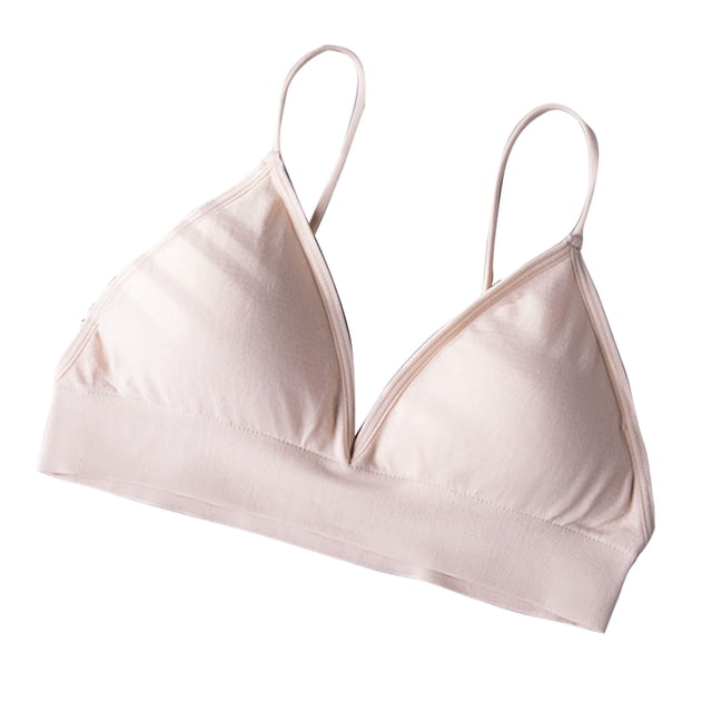 Soki Women's Triangle Bralette Soft Cup Wireless Bra Smooth Comfortable Wire Free Bra Top