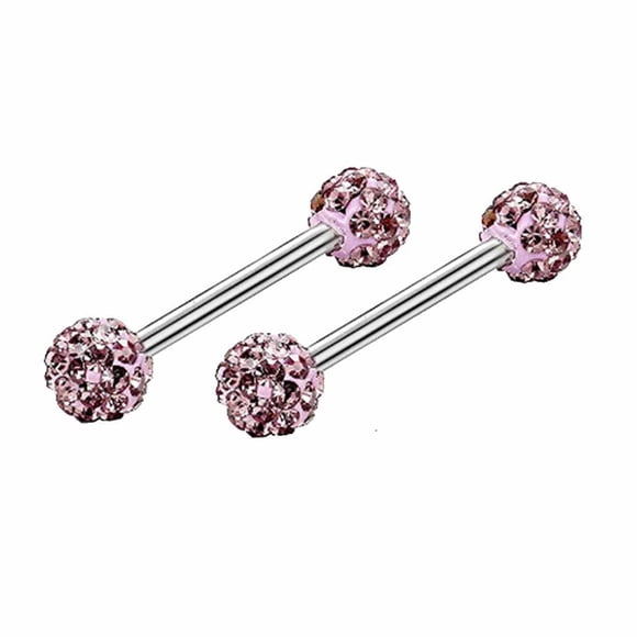 Youkk 1 Pair Rhinestone Lip Chin Ring Ear Stud Stainless Steel Piercing Lip Rings Internal Thread Lip Rings Body Jewelry
