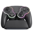 thumbnail image 1 of Manette Sans Fil avec Lumières RVB, gyroscope à 6 Axes, vibration à Double Moteur, Fonction Turbo, programmable, Convient pour Switch/OLED/PC/Android/iOS, avec base de Recharge Sans Fil, 1 of 9