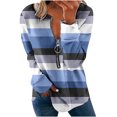 thumbnail image 2 of Liquidation à 50 % Chandail Surdimensionné pour Femmes 2023 Hauts Automne Manches Longues Chandail Ample Chemise Chic Décontractée Dames Chandails à Rayures à Col Rond, 2 of 5