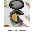 thumbnail image 3 of COMFEE' Compact Rice Cooker, 6-in-1 Stainless Steel Multi Cooker, Slow Cooker, Steamer, Saute, and Warmer, 2 QT, 8 Cups Cooked(4 Cups Uncooked), Brow, 3 of 7