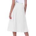 thumbnail image 2 of Womens Solid Pleated Elegant Midi Elastic Waist Maxi Skirt, 2 of 6