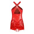 thumbnail image 4 of iefiel Jupe Tutu de Danse Jazz Latine à Paillettes pour Filles, Tango Moderne, Rouge 8, 4 of 7