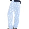 thumbnail image 2 of Yuyuzo Pajama Pants for Women Fuzzy Fleece Warm Pjs Bottoms Star Graphic Flannel Loungewear Homewear Sleep Pants, 2 of 6