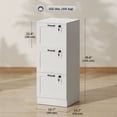 thumbnail image 3 of HOMCOM Office File Cabinet with 3 Drawers, Vertical Filing Cabinet, White, 3 of 10