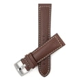 thumbnail image 1 of 20mm Leather Watch Band Strap, Mat Finish, White Stitching, Stainless Steel Buckle, 1 of 7
