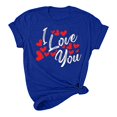 thumbnail image 5 of Pisexur T-shirt de la Saint-Valentin pour Femmes, Imprimé Amour, Manches Courtes, Col Rond, 5 of 5