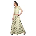 thumbnail image 2 of Moomaya Printed Two Piece Flared Skirt And Crop Top Rayon Ethnic Set For Girls, 2 of 6
