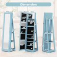 thumbnail image 3 of Costway Armoire à Bijoux Rotative à 360° 2-en-1 Verrouillable Bleu Miroir, 3 of 9