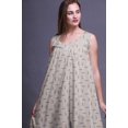 thumbnail image 2 of Bimba Gris Pâle9 Tribal Abstrait & Chapeau Imprimé Chemises de Nuit en Coton pour Femmes Robe Sans Manches Tenue de Nuit Robe Maxi X-Small, 2 of 6