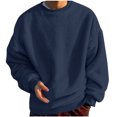 thumbnail image 2 of DPTALR Men Comfortable Solid Casual Tops Long Sleeve Round-Neck Sweatshirt, 2 of 4