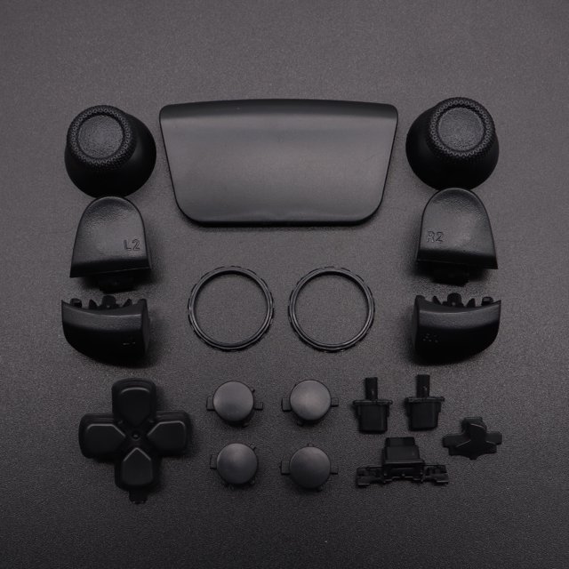 Replacement Buttons Set D-Pad L1 R1 L2 R2 Trigger Button Key Accent Ring For PS5 V3.0 BDM-030 Controller Black