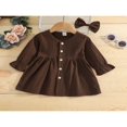thumbnail image 2 of Tenues d'Automne 2 Pcs pour Filles Tout-Petits Robe Mignonne à Manches Longues Col en V avec Nœud pour Cheveux, 2 of 7