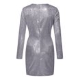 thumbnail image 4 of Pompotops Mode Femmes Casual Manches Longues Sexy V-Cou Solide Automne Pull Robe en Vente, 4 of 4