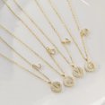 thumbnail image 5 of Pendentif Rond Initiale Couleur Argent pour Femmes A-Z Zircon Pendentif Nom Collier Bijou Cadeau, 5 of 5