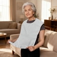 thumbnail image 4 of Bavoir Imperméable pour Adulte - Réutilisable et Doté de Sangles Réglables, en Polyester, Idéal pour les Repas, les Soins aux Personnes, Blanc, JKODE, 4 of 9