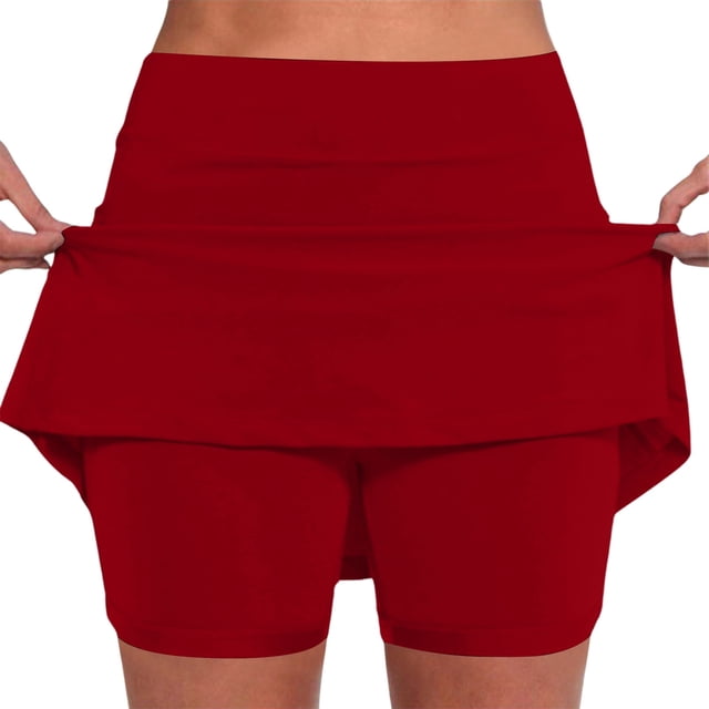 Jupe-Short Taille Mi-Haute pour Femmes avec Poches - Jupe-Short Décontractée Active