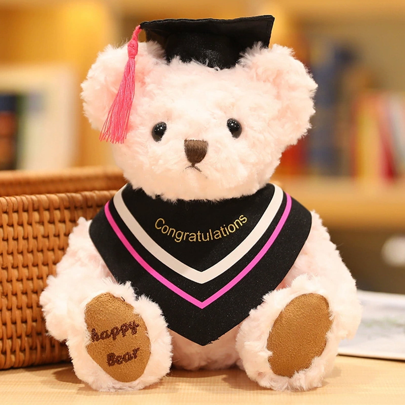 NAOJIE Class Of 2025 Gifts Graduation Plush - Graduation Bear With Cap,Cute Graduation Teddy Toy Gift- 7.9 In(Happy Bear),Graduation Bear,Graduation Teddy Bear,Graduation Stuffed Animal