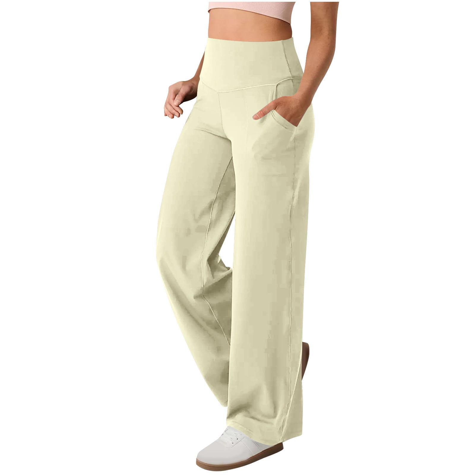 cfhntfmh Joggers pour Femmes à Cordon Taille Haute Extensibles Bas Resserré Pantalons avec Poches pour Entraînement Course