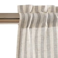 thumbnail image 2 of CURTAINKING Kitchen Valance Stripe Pattern Farmhouse Window Valance 16 inch Linen Window Treatment for Bathroom Rod Pocket 1 Panel Grey, 2 of 7