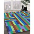 thumbnail image 3 of Ahgly Tapis d'Intérieur Lavable en Machine Carré Transitionnel Vert Émeraude, 3 Pieds Carré, 3 of 7