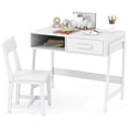 thumbnail image 1 of Costway Kids Desk and Chair Set with Storage Drawer and Hutch, Student Writing Desk Set White, 1 of 10