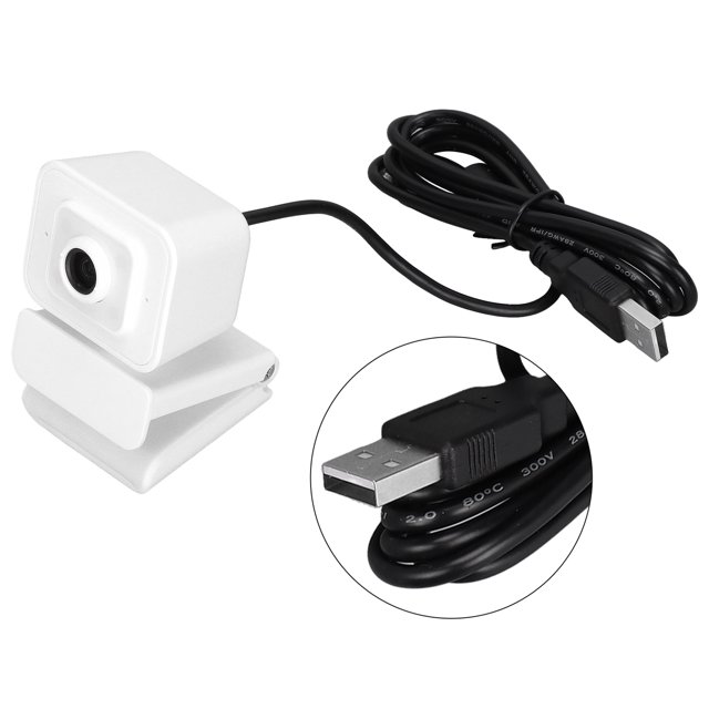 High Resolution 1080P Webcam 30fps, 360 Rotation, USB Computer Webcam with Protective Cover