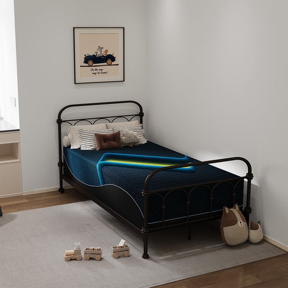 Crystli Matelas en Mousse Mémoire Gel de 10 Pouces Format Simple en Boîte