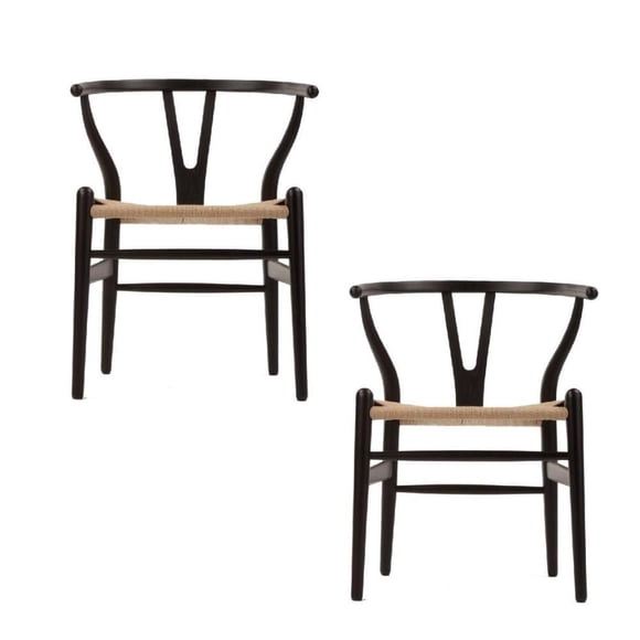 Plata Decor Woodcord Chaise Noir LOT DE 2