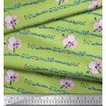 thumbnail image 2 of Soimoi Green Moss Georgette Fabric Leaves & Ranunculus Floral Print Fabric by the Yard 42 Inch Wide, 2 of 3