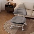 thumbnail image 4 of Tabouret à Dossier Pivotant avec Roues, Siège Rond Compact pour la Maison/le Bureau, Soutien Ergonomique, Gris, 4 of 9