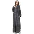 thumbnail image 1 of Women's Flannel Robe Zipper Front Long Plush Full Length Bathrobe with Pockets M-XL, 1 of 6