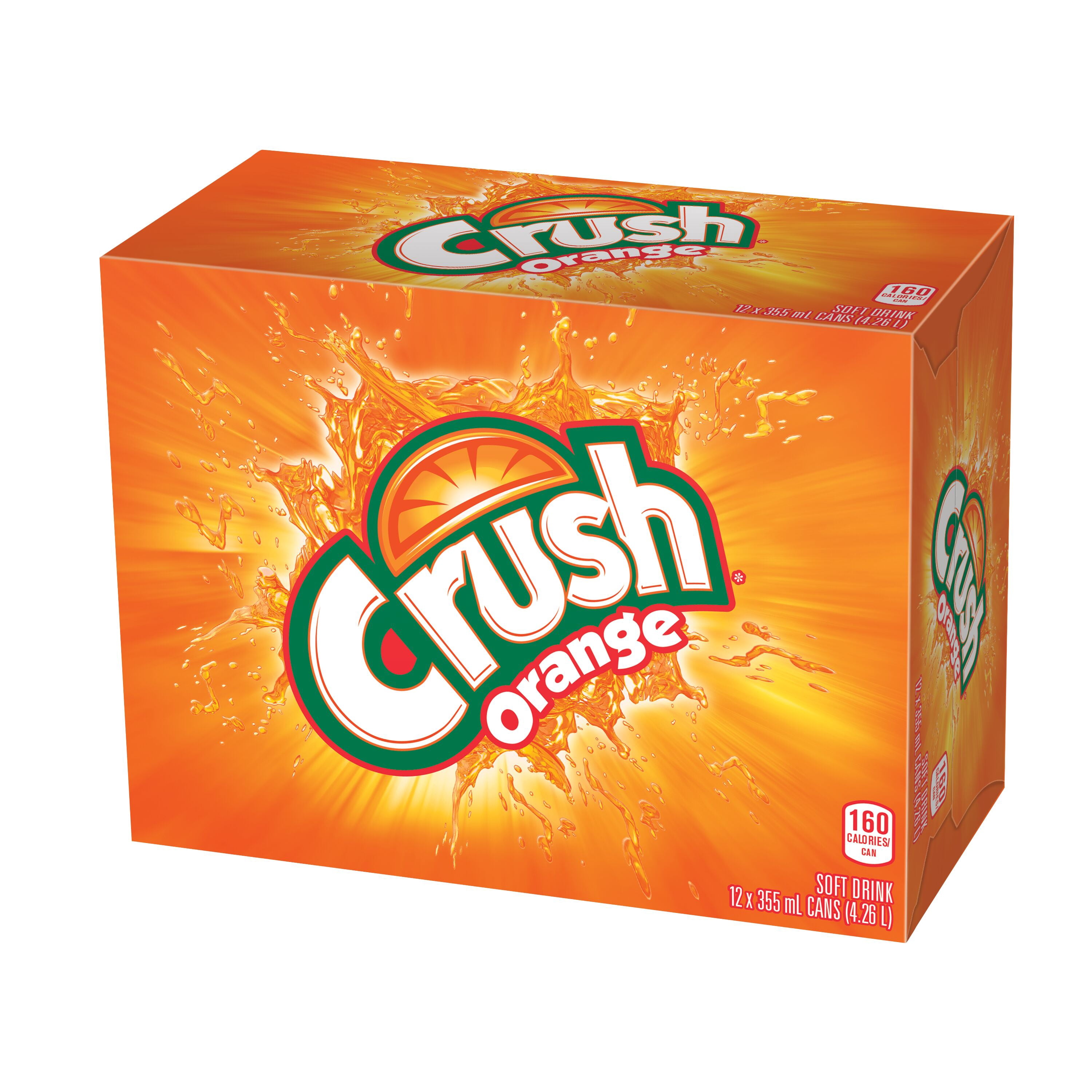 Crush orange boisson gazeuse 12 x 355 mL, canettes