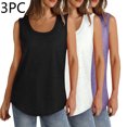 thumbnail image 2 of Plebaso Lot de 3 Débardeurs pour Femmes Décontractés d'Été Sans Manches Amples Col Rond T-Shirts Basiques pour Dames, 2 of 7