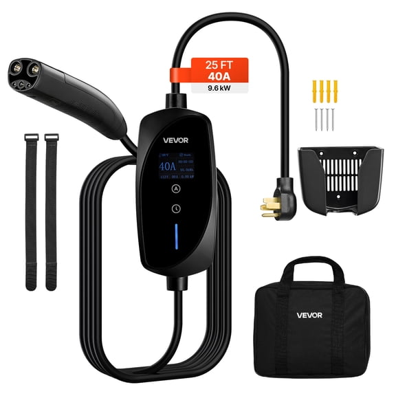 VEVOR Chargeur Tesla Niveau 2 40A Chargeur EV 240V NEMA 14-50P avec Câble de 25 Pi