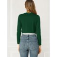 thumbnail image 5 of INSPIRE CHIC Women's Solid Curved Hem Long Sleeves Crop Shrug Cardigan, 5 of 5