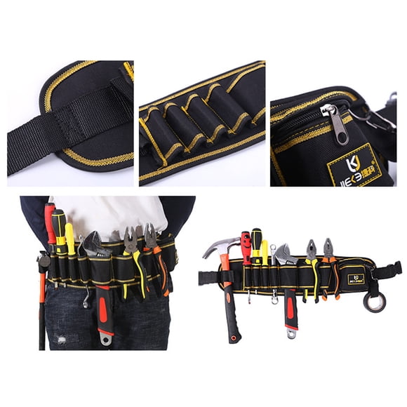 Pocket Tool Belts with Quick Release Buckle, ZZkhGO Heavy Duty Detachable Adjustable Utility Belt for Electrician Carpenter, Many Pockets Work Apron Construction Tool Belt Pouches for Men Women,