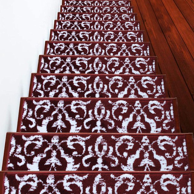 Floral Collection Contemporary, Cozy, Vibrant and Soft Stair Tread Mats & Rugs, 9'' x 28''
