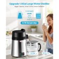 thumbnail image 2 of KFFKFF Water Distiller, 6L 1.6 Gallon Larger Pure Water Purifier Filter For Home Table Countertop, 900W Glass Pot Distilled Maker, 2 of 9